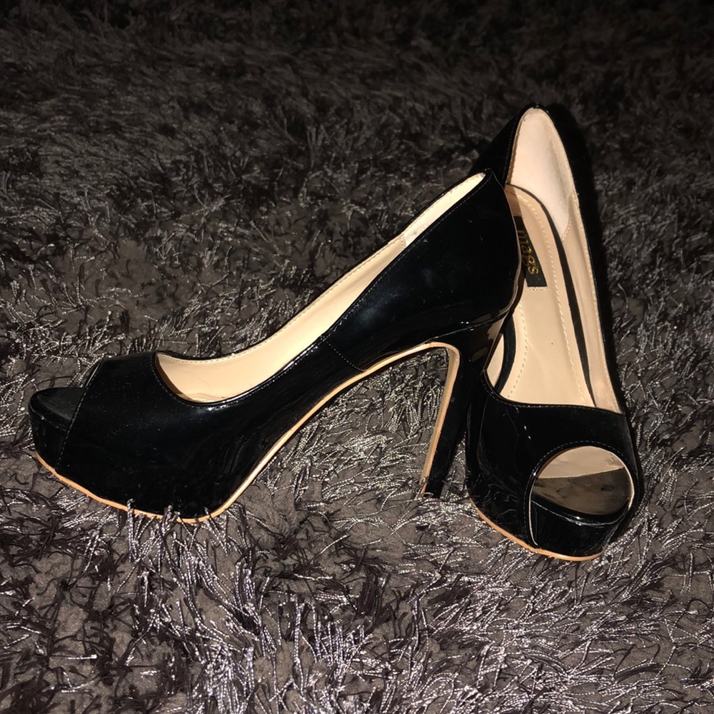 Glossy Black 5 inch Heels